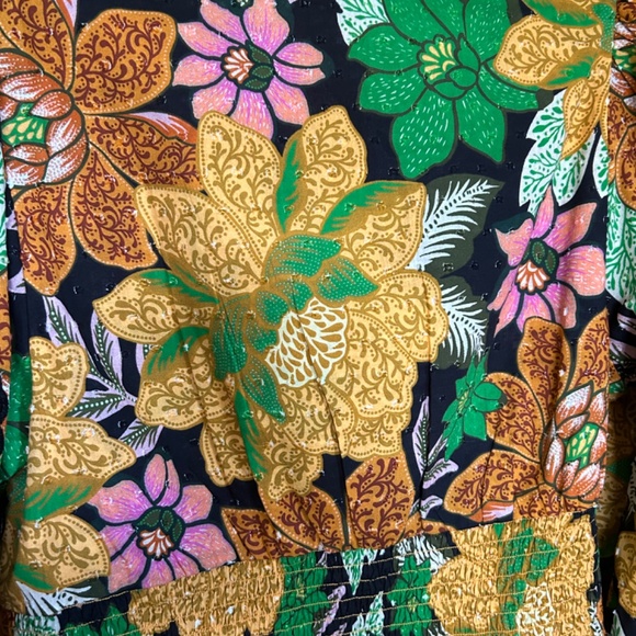 Farm Rio Garden Black Blouse, Size M - Picture 4 of 5